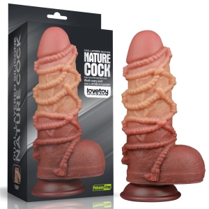 9.5'' Dual layered Platinum Silicone Cock with Rope, LVTOY00678 / 0840