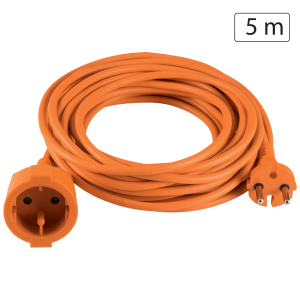 Produžni strujni kabel 1 utičnica, 5m, H05VV-F 3G 1,5mm2, NV 2-5/OR/1.5