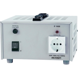 IT-1500 | VOLTCRAFT, Bench type Isolation Transformer 230VAC/6,5A 1500VA CEE7 Socket