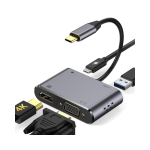 E-GREEN Adapter USB 3.1 Tip C (M) - HDMI+VGA+ 3.0 USB + tip C