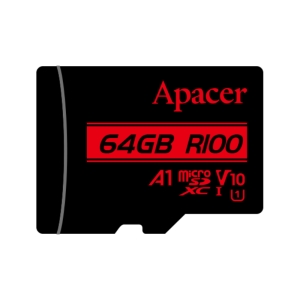 APACER Memorijska kartica microSDXC UHS-I U1 Class10 V10 A1 R100 64GB AP64GMCSX10UB-RA