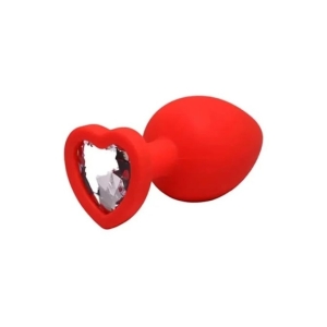 Silikonski analni plug Srce Crveni, Veličina S, 134774