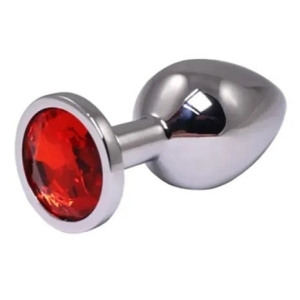 Metalni analni plug Crveni kristal, Veličina S, 134163