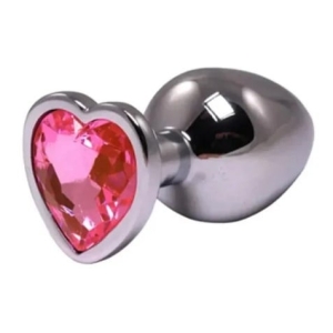 Metalni analni plug Srce Pink, Veličina S, 134361