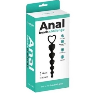 Analne kuglice od silikona u obliku Srca, Anal Beads Black, 115