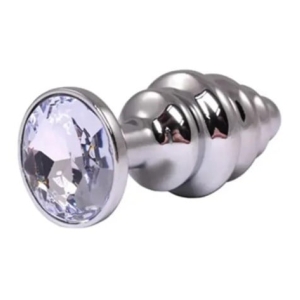 Metalni analni plug Rebrasti Beli, Veličina S, 134460